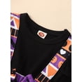 thumbnail image 4 of hirigin Baby Girls Halloween Romper Set, Long Sleeve Patchwork Pumpkin Print Bodysuit with Hairband, 4 of 9