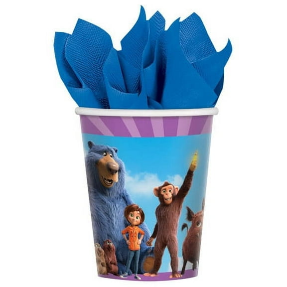 Various 9oz Paper Cups, Multicolor Cartoon TV & Film Characters, 8 Count