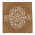 thumbnail image 2 of Ambesonne Oriental Shower Curtain, Floral Monochrome Pattern, 69"Wx70"L, Pale Caramel, 2 of 4