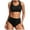 Black womens swimsuits, variant on Summer Saving pimelu Bathing Suit for Women Bikini Set for Women Two Piece Swimsuits Bikini Swimsuits with Padded Solid High Waist Tummy Control Athletic Swimsuits Tankini