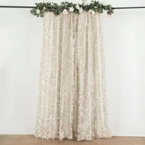 Efavormart 8ftx8ft Beige Hanging Leaf Petal Taffeta Photography Backdrop Curtain Panel With Rod Pocket, Event Greenery Background Drape