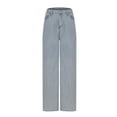 thumbnail image 7 of ABATAB Jeans for Women Wide Leg Loose fit Jeans Pants Strechy Baggy Folded Hem Trendy Denim Trousers with Pockets, 7 of 7