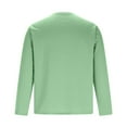 thumbnail image 4 of OGLCCG Men's Long Sleeve Distressed Henley Shirts Casual V Neck Solid Color Button T-Shirts with Pocket Classic Loose Fit Work Tees,L,Green, 4 of 5