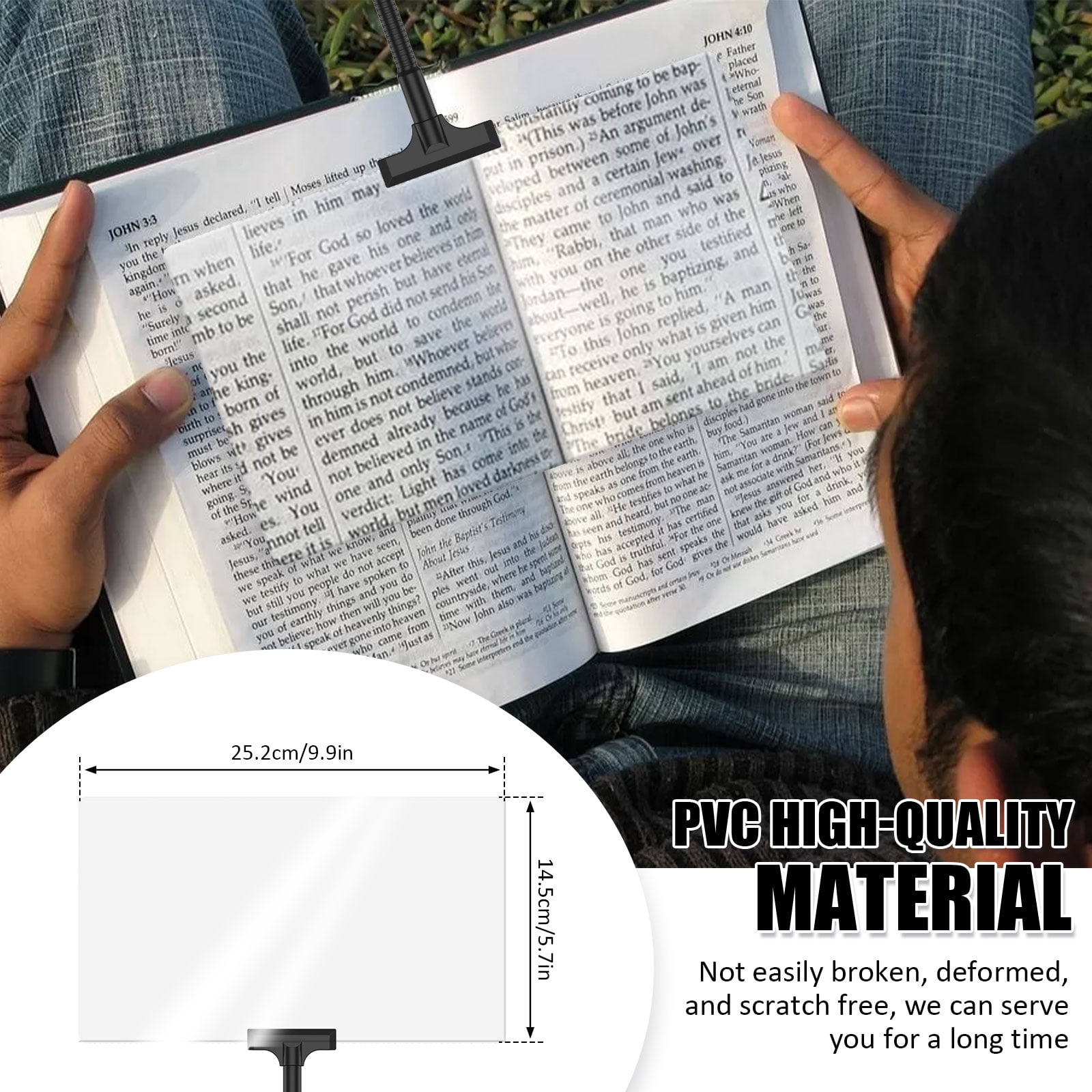 1 Unit 10x6 Inch PVC 4X Magnifier With Flexible Stand Professional Optical Enlargement