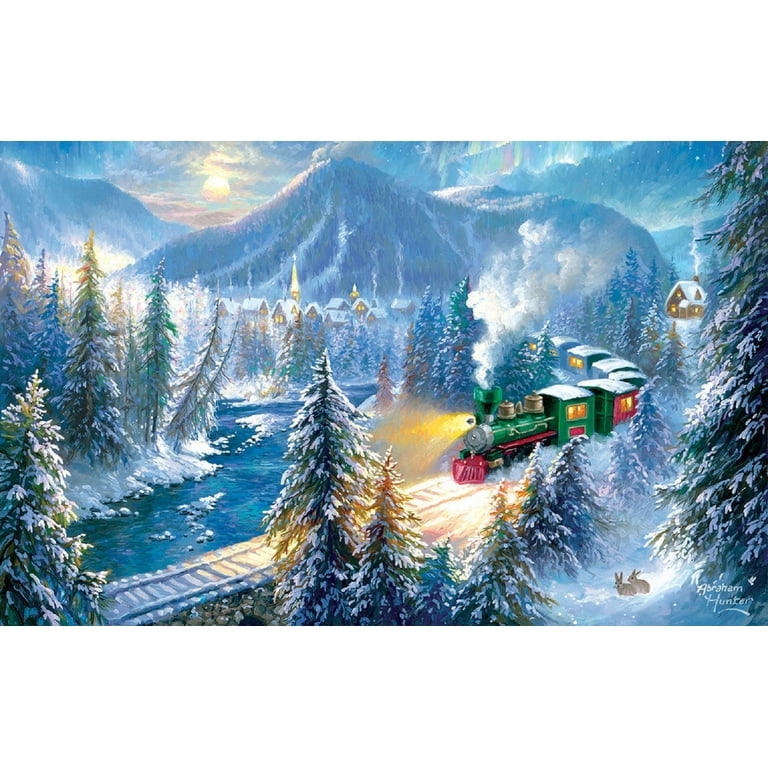 SUNSOUT INC - Mountain Christmas Train - 500 pc Jigsaw SUNSOUT INC - Mountain Christmas Train - 500 pc Jigsaw