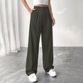 thumbnail image 6 of JJHGVB Long Trousers High Waist cream pants Flowy Pants Elastic Waist Summer Outfit Sweat Wear comfys fit palazzo pants Wide Leg Palazzo Loose Casual Lounge Trousers Soft Stretchy Gray 2 L, 6 of 9