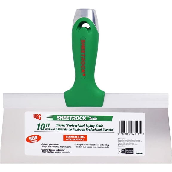 USG Sheetrock 10 in. Classic Stainless Steel Taping Knife