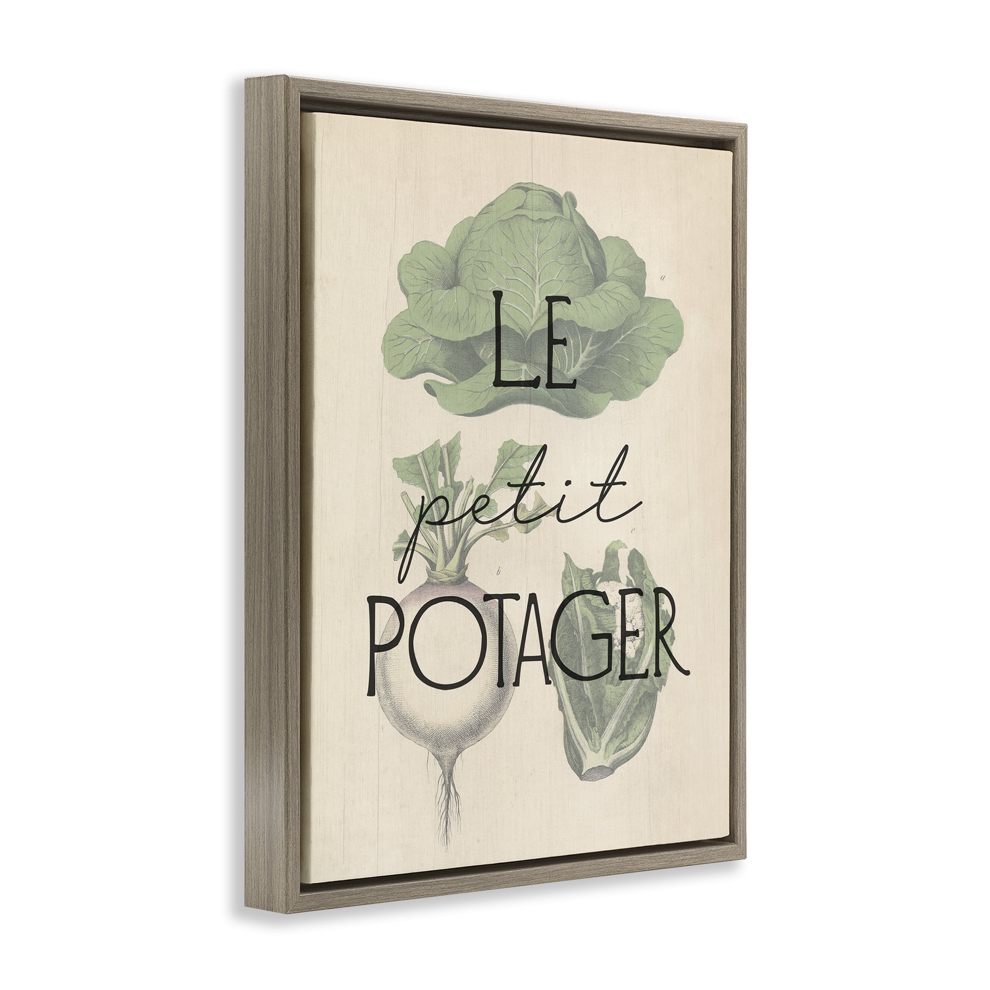 Stupell Industries French Vegetable Garden Food & Beverage Painting Brown Floater Framed Canvas Art Print Wall Art, 25 x 31