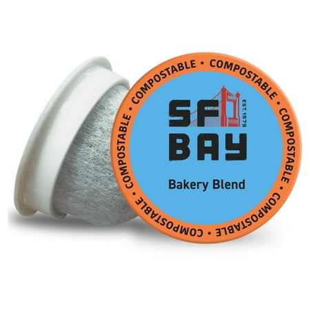 Coffee Keurig San Francisco Bay SF Bay Coffee OneCup, Bakery Blend (24 Count) Single Serve Coffee K-Cup Pods Keurig Compatible, Commercially Compostable ()