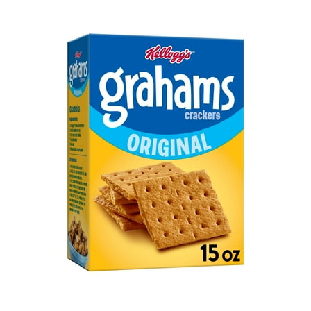 Kellogg's Grahams Crackers, Original, HHA1 Easy Snacks, 15oz Box