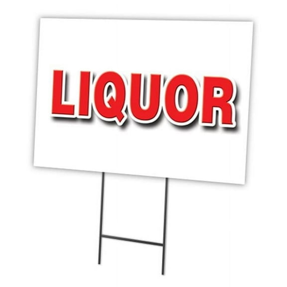SignMission C-1824-DS-Liquor 18 x 24 in. Yard Sign & Stake - Liquor