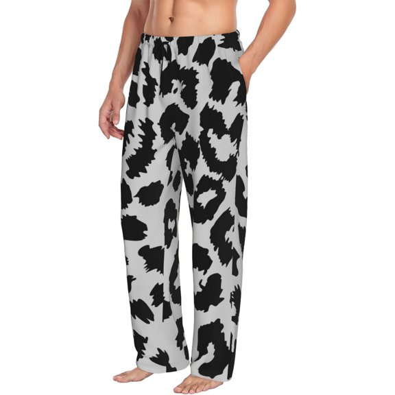 Picia Similar To Leopard Print Mens Soft Woven Cotton Elastic Waistband Sleep Pajama Pant Lounge Sleep Pant With Pockets And Drawstring-Small