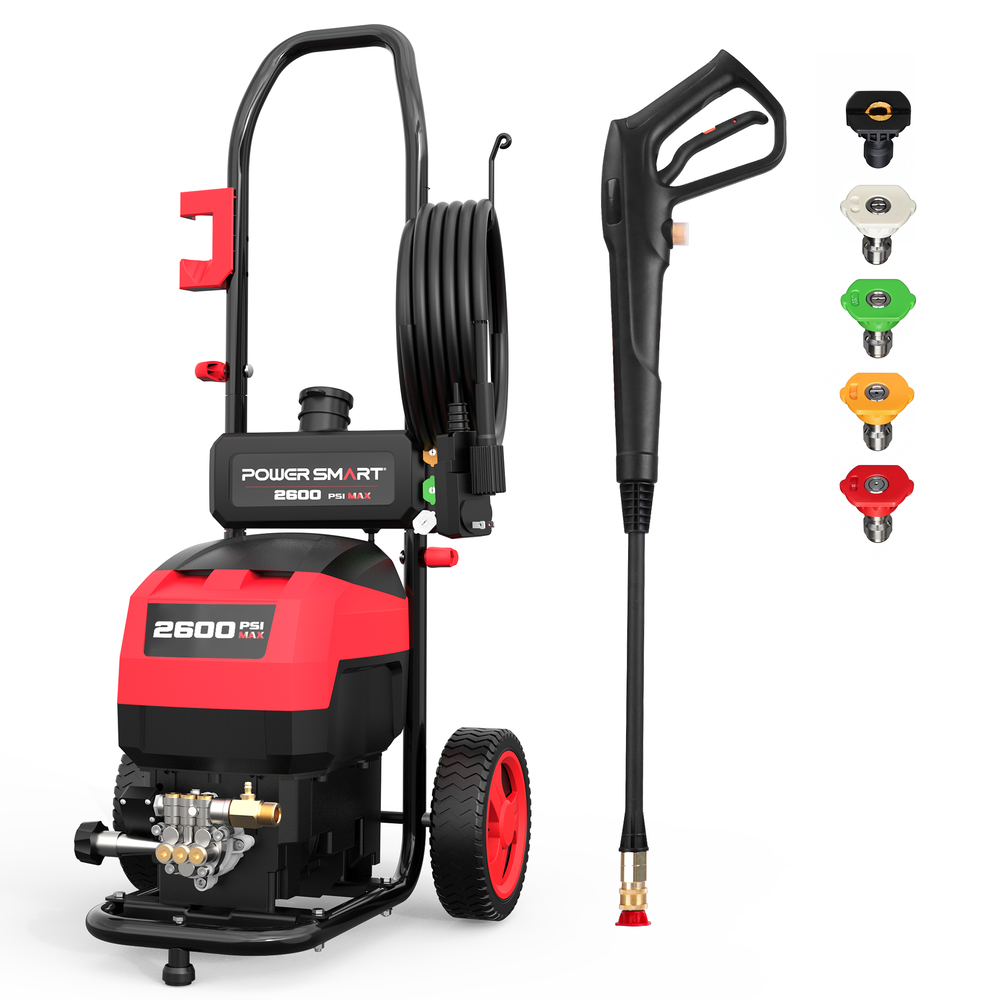 PowerSmart 2600PSI Max at 1.4 GPM AC120V 13 Amps Portable Power Electric Pressure Washer Home Clean