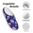 thumbnail image 5 of Wukai Skull starry sky flower leaf Print Women's Indoor Bedroom Slipper Slip On Shoes, Unisex House Shoes with Anti-Skid Sole for Men, Gift for Women Men-37/38, 5 of 7