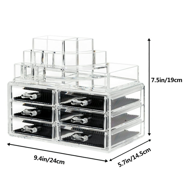 Zimtown Multicheck & 6 Drawers Integrated Acrylic Makeup Case
