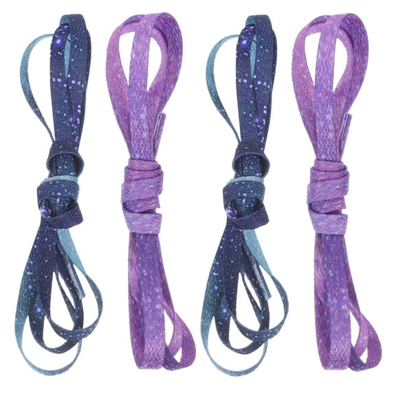 LABSERRON 2Pairs Dark Purple Sky Pattern Polyester Shoelace For Running Shoe Laces 120cm