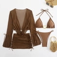 thumbnail image 3 of UTSJKR Women's 2026 New Fashion 4 Piece Matching Bikini Set, Trendy Cross Border Bathing Suit, Holiday Resort Beachwear Coffee L, 3 of 8