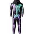 thumbnail image 3 of Skeleton Jumpsuit Halloween Costume for Women Men, Unisex Adult Skeleton Onesie Pajamas Cosplay Party 2026, Cozy One Piece Outfit, 3 of 5