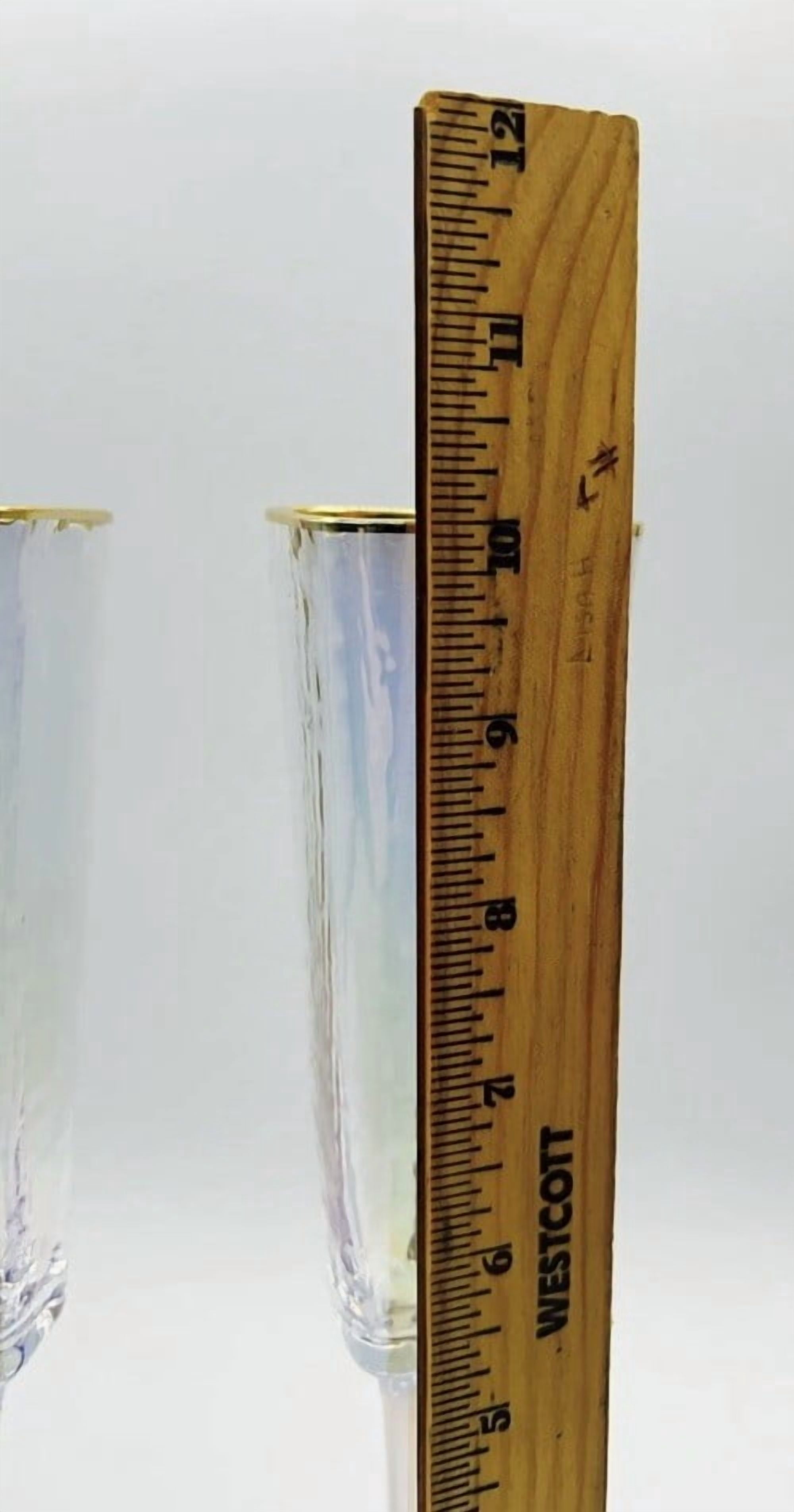 Set Of 4 David Tutera Heart Shaped Glass Champagne Flutes Glasses Valentines New