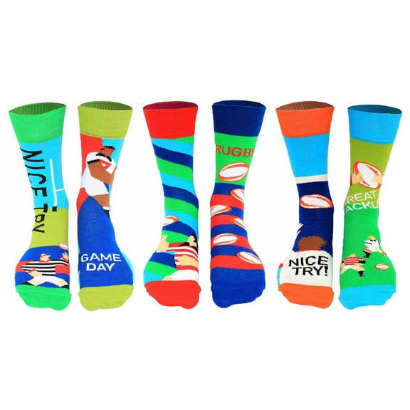 United Oddsocks Men's Socks, 6 Socks Pack - Stockings, Motto Nice Try 39-46 (Uk 6-11)