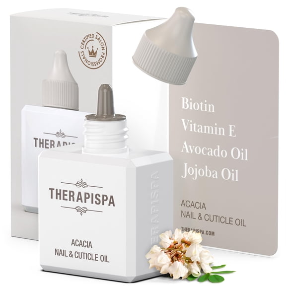 THERAPISPA Aceite profesional para uñas y cutículas 2.0 fl oz - Nutrido con jojoba, aguacate, vitamina E y biotina (B7) para una hidratación superior, reparación, revitalización y fortalecimiento (Aca