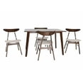Zenvida Mid Century 5 Piece Dining Set Wood Table Fabric Chairs Seats