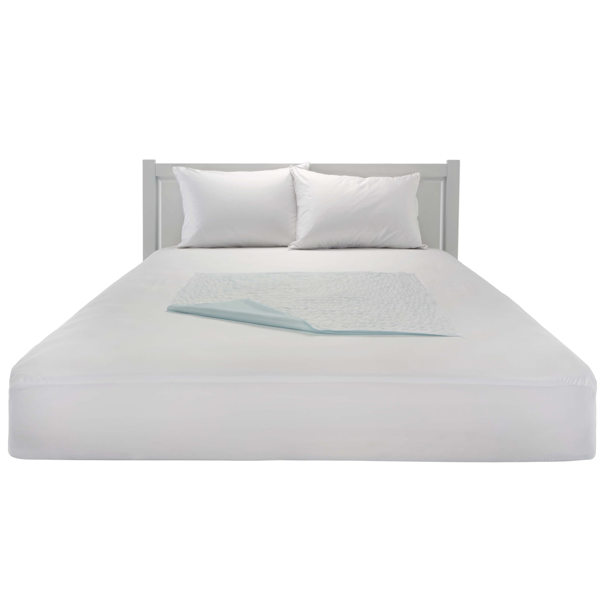 (2 pack) Mainstays Absorbent  Mattress Underpad, One Size, White- Waterproof, Soft Top