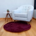 thumbnail image 3 of Tapete Decorativo redondotipo Shag 1 Metro de diámetro Fibra Larga Suave y Caliente Ideal para Sala recamara ilios innova  Uva, 3 of 8