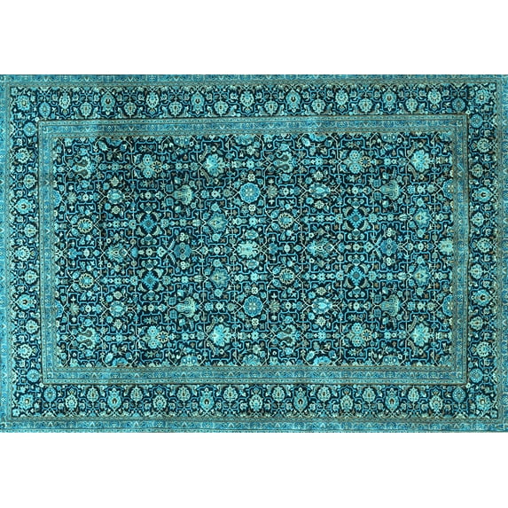 Ahgly Company Indoor Rectangle Persian Light Blue Traditional Area Rugs, 8' x 12'