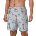 thumbnail image 2 of Uemuo Cute Snowflake Dachshund Pattern Mens Swim Trunks Quick Dry Board Shorts with Mesh Lining, Stretch Beach Shorts Quick Dry No-Chafing Board Shorts-Medium, 2 of 9
