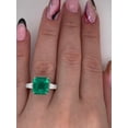 thumbnail image 5 of 940 Sterling Silver lab Emerald Ring Engagement Ring Gift For Love, 5 of 5