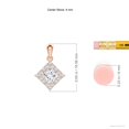 thumbnail image 3 of ANGARA Natural Princess-Cut Diamond Pendant with Halo in 14K Rose Gold for Women (Size-4mm| Color-G| Clarity-VS2) | April Birthstone, Anniversary, Jewelry Gift for Women | Natural Diamond Necklace, 3 of 7