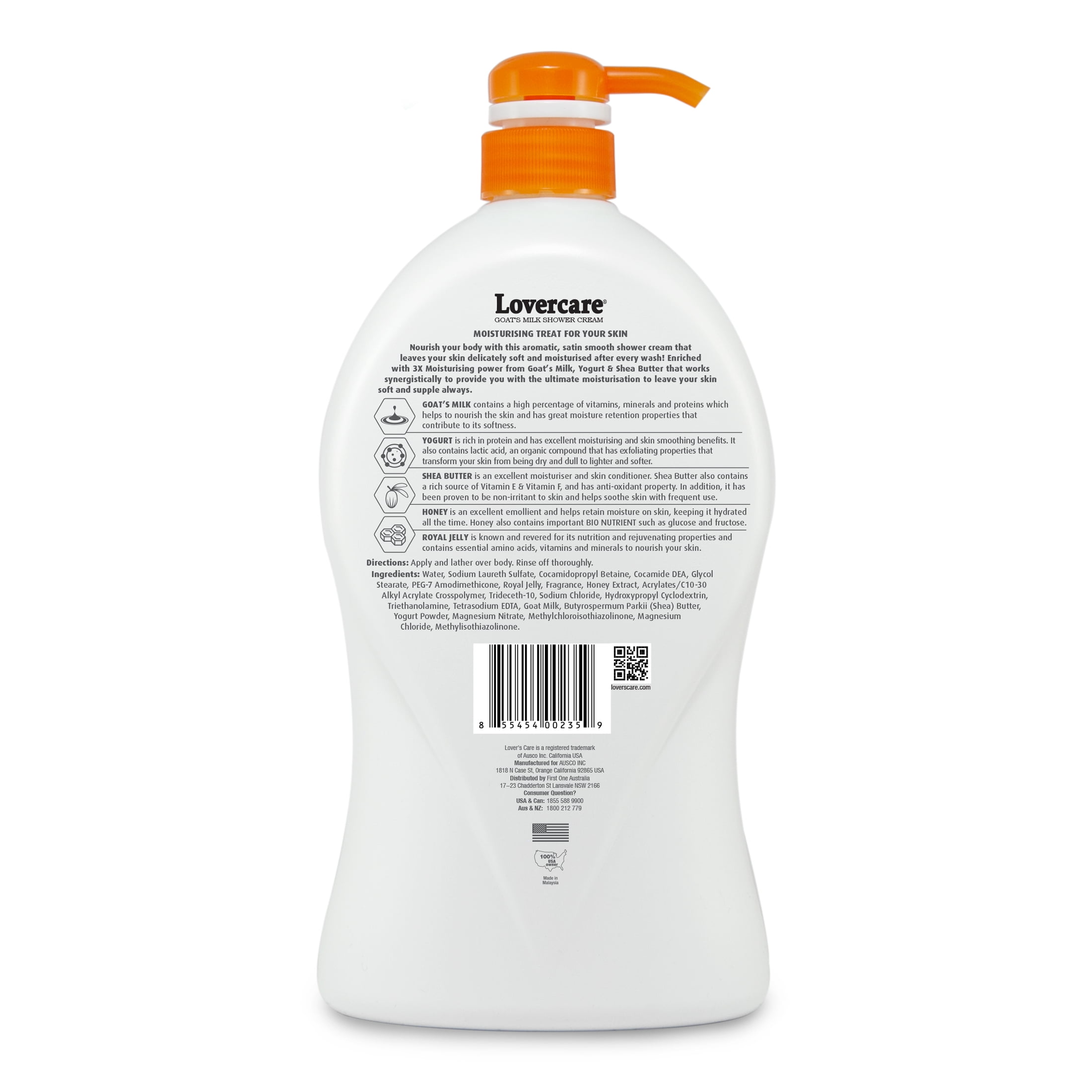 LoverCare Goat's Milk Body Wash 40.7 fl oz (1200ml) - Royal Jelly & Honey