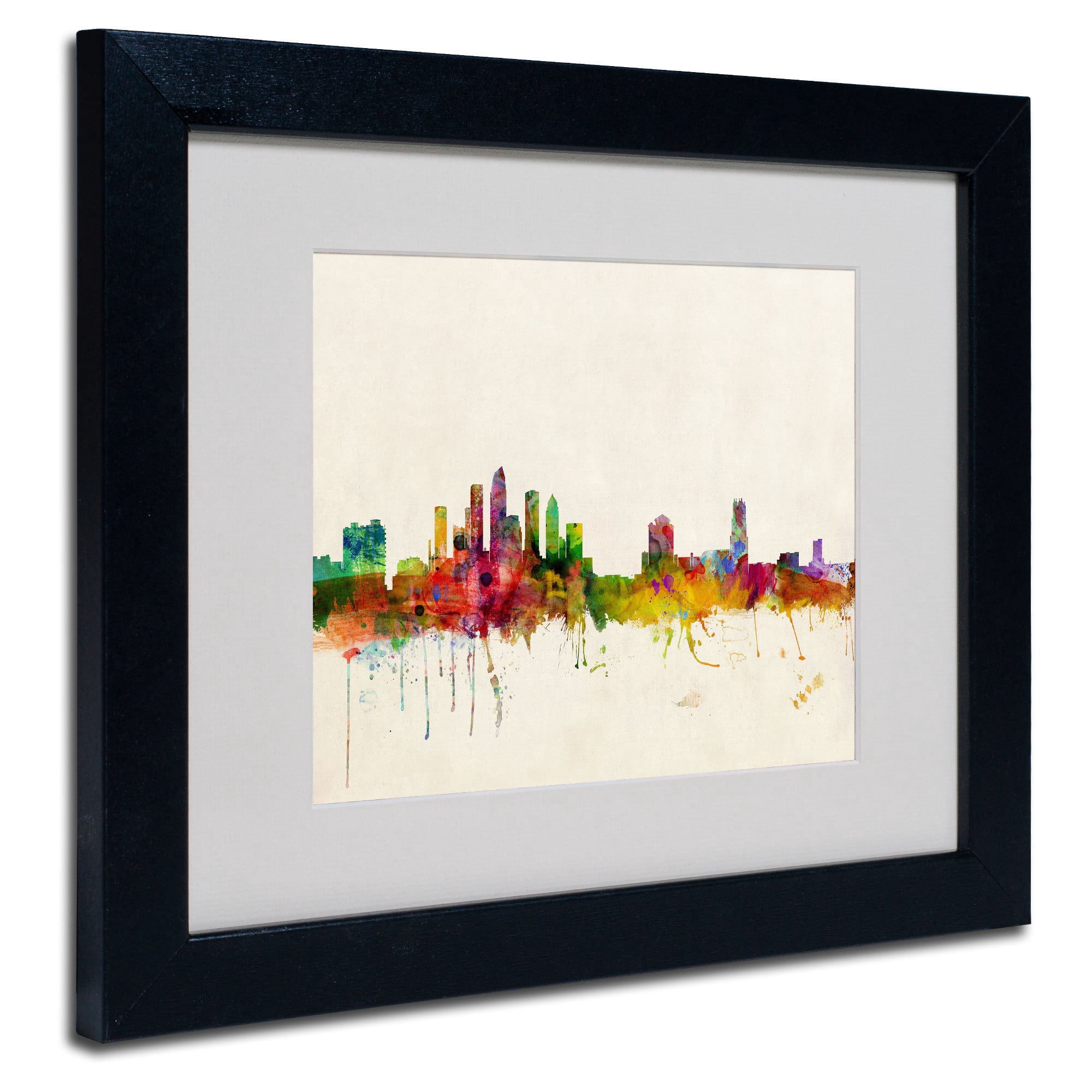 Trademark Fine Art "Tampa, Florida" Canvas Art by Michael Tompsett, Wood Frame