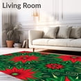thumbnail image 2 of ODIKA 3'x5' Machine Washable Non-Slip Area Rug, Artisan Petal Crochet Canvas Festive Holiday Creation High Traffic Rug, Red, 642762, 2 of 7