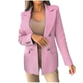 thumbnail image 2 of jsaierl Womens Casual Blazers Double Breasted Lapel Collar Long Sleeve Business Solid Color Work Office Jackets, 2 of 9