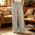 thumbnail image 2 of Horkkom Cargo Pants Women Solid Color High Waisted Wide Leg Pants Lightweight Casual Workout Hiking Pants with Pockets L, 2 of 7