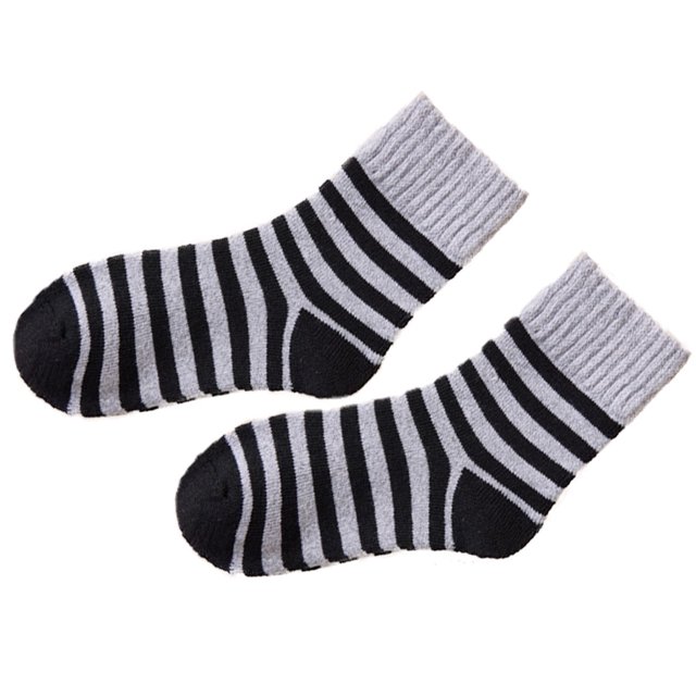 Calcetines de invierno Minnieouse 5 pares para hombre media pantorrilla Rayas gris claro AP010992-07B