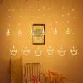 thumbnail image 2 of Flame Shaped Diwali Curtain Light, 12 Flame 138 LED Star Lights, Curtain String Lights for Bedroom with 8 Lighting Modes,Waterproof Window Lights Diwali Decorations for Home, 2 of 7