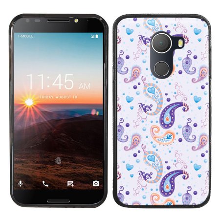 - Slim-Fit Case for Alcatel Revvl / A30 Fierce, OneToughShield ® Premium TPU Gel Protector Phone Case (Black Bezel) - Paisley Purple