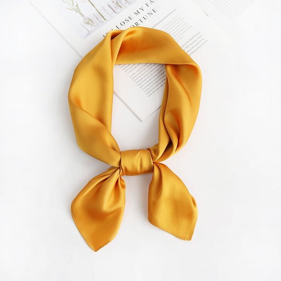 ERDOUY Elegant Personalized Scarf, Solid Color Small Square Scarf 70 * 70cm Solid Color Simple Versatile Spring/Summer Scarf (Yellow)