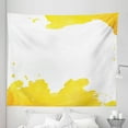 thumbnail image 1 of Vintage Yellow Tapestry, Grunge Looking Watercolor Stains Design on Plain Backdrop Illustration, Fabric Wall Hanging Decor for Bedroom Living Room Dorm, 5 Sizes, Yellow White, by Ambesonne, 1 of 1