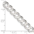 thumbnail image 5 of Sterling Silver 6.75mm Concave Beveled Curb Chain Necklace Size 18, 5 of 6