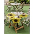thumbnail image 4 of Outdoor Tablecloths with Umbrella Hole & Zipper, Sunflowers Round Tablecloth 54 Inch, Country Spring Botanical Flowers Bee Wooden Waterproof Table Cloth, Patio/Pool/Picnic Table Covers, 4 of 8