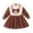 Brown, variant on YTDSCS Toddler Baby Girls Spring Fall Dresses,Newborn Long Sleeved Dress Solid Color Comfortable Casual New Pullover Dress Little Girls Ruffled Princess Dress for 6M-3 Years