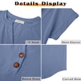 thumbnail image 6 of MOSHU Henley T-Shirts for Women Short Sleeve V Neck Tops Summer Trendy Tee Shirts Fashion Clothes, 6 of 10