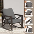 thumbnail image 6 of ECOPATIO Rocking Chair Bistro Set,3 Piece Outdoor Patio Furniture Set with 2 Rockers and 1 Metal Coffee Table with Thick Cushions for Porch,Backyard,Poolside,Grey, 6 of 7