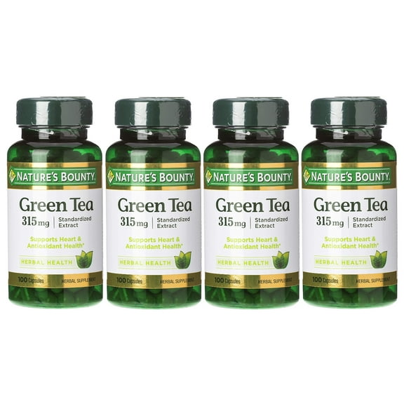 Nature's Bounty Green Tea Extract 315 mg Capsules 100 ea (Pack of 4)