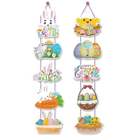 perfeclan Easter Bunny Sign Easter, Hanging Decor Creative Hanging Plaque, Easter Decoration Door Sign for Window, Home Easter Festival