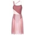 thumbnail image 1 of RUNQHUI Robe Justaucorps Sans Manches en Mesh à Blocs de Couleur pour Femmes, Danse Moderne Contemporaine, Marron m, 1 of 6